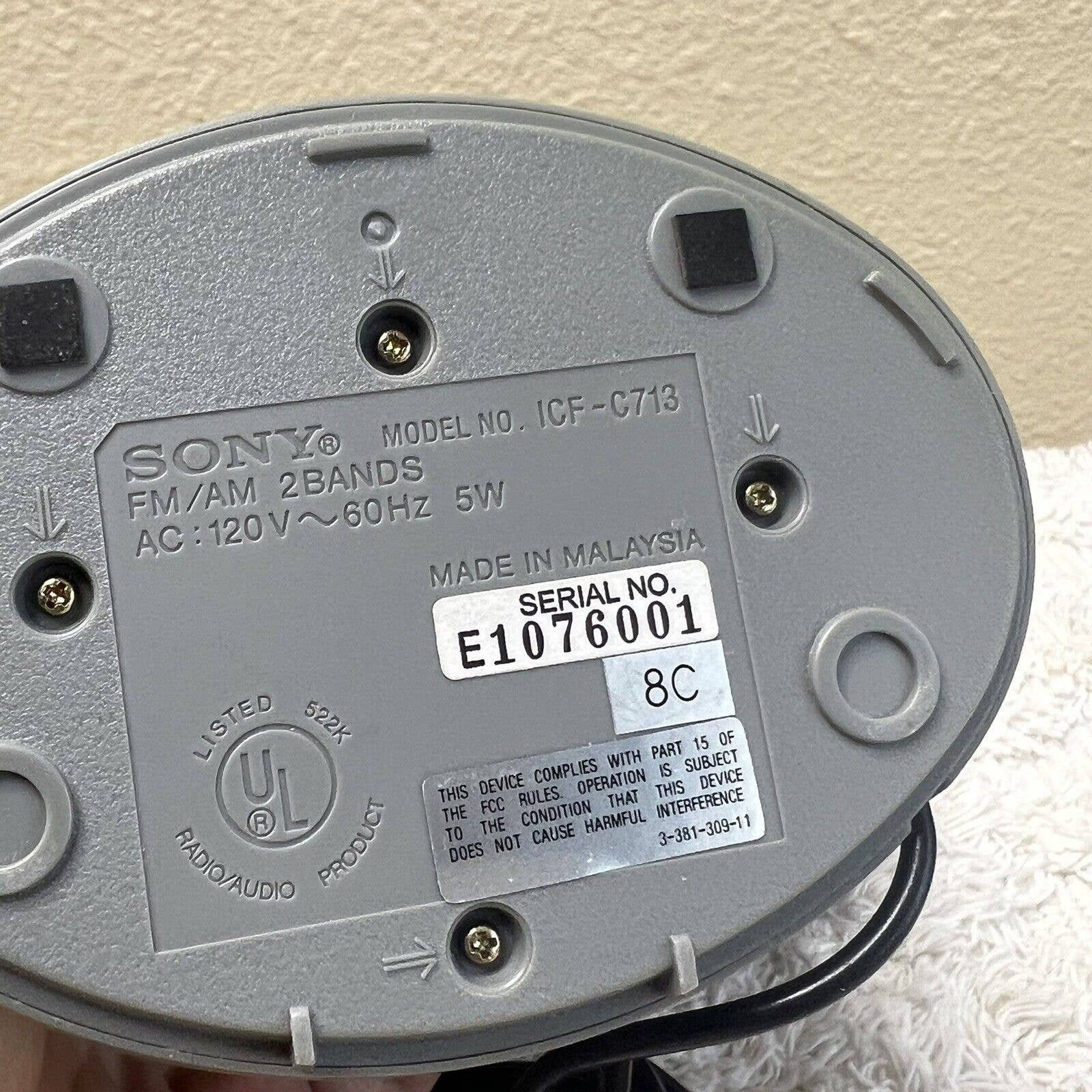 SONY ICFC713 Fm Am PLL Synthesized Clock Radio Alarm Works Etsy