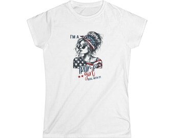 I'm A Trump Girl Deal With It Glasses Tshirt, Trump, Trump 2024, Trump Girl, Trump Vance 2024, MAGA, Bun Girl, Bun Girl Trump