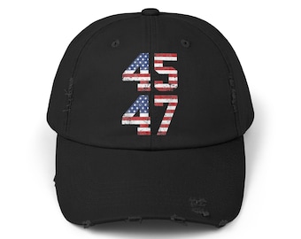 Trump 45th 47th President Unisex Cap, Make America Great Again Hat, Support Trump Distressed Headwear