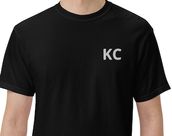 Embroidered KC shirt, Comfort colors tee, VillagePort Co., vintage style, OverSize Fit