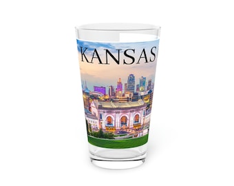 Kansas City Skyline Souvenir regalo pinta di vetro, 16 once