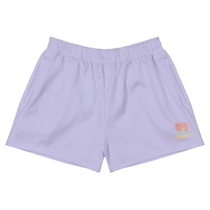 Melrose color way Women’s Recycled Athletic Shorts By VillagePort Co. Flora Boho logo