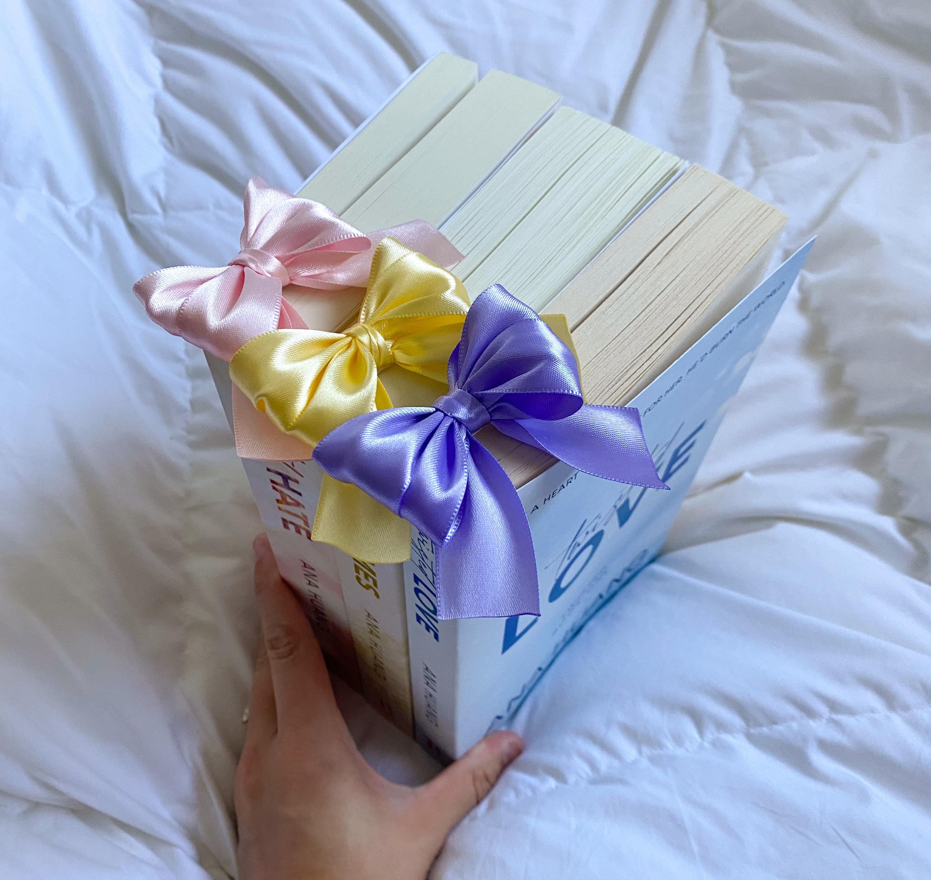 Satin Ribbon Bow Bookmark | Trendy, Coquette, Girly Gift | Pretty TikTok Booktok Trend for Bookworms, Readers, and Book Lovers | Aesthetic