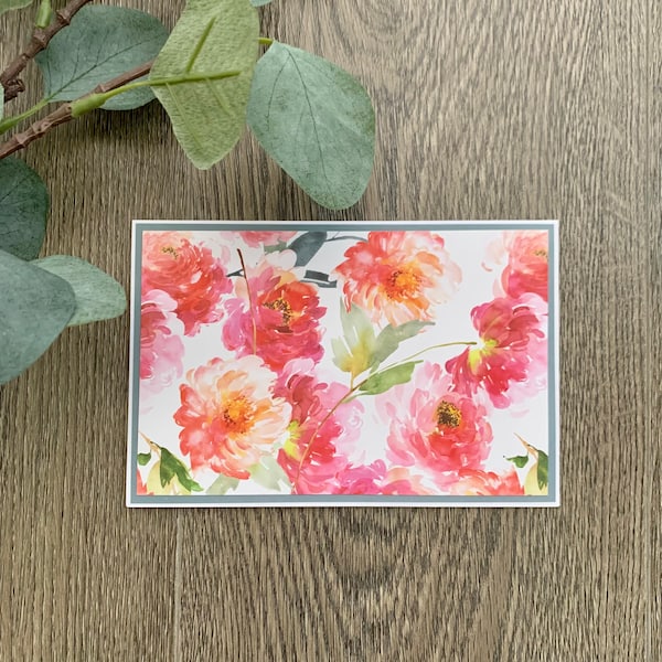 Handmade Blank Thank You Card, Floral, Encouragement Card, Congratulations Cards, Sympathy, Colibri Paper Goods