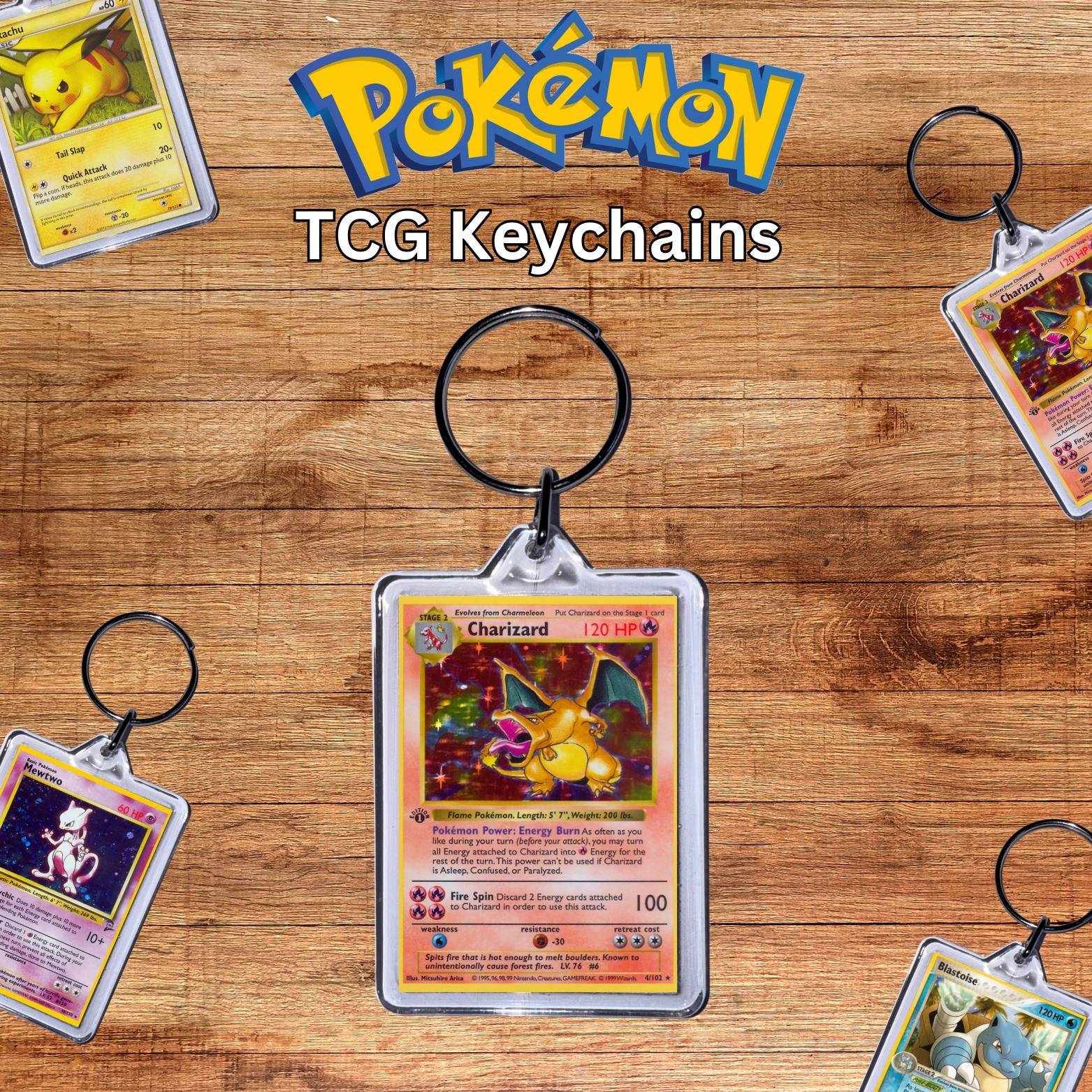 ポケモンカードTCGキーホルダー - ミニポケモンカードキーホルダー