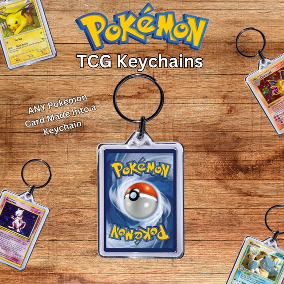 Pokemon Card TCG Keychains - Mini Pokemon Card Keychain