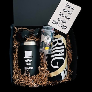 Ring bearer proposal box Gift box Ring security Gift ring bearer gift Boy Ring Security Ring Bearer Gift Name cup sunglasses
