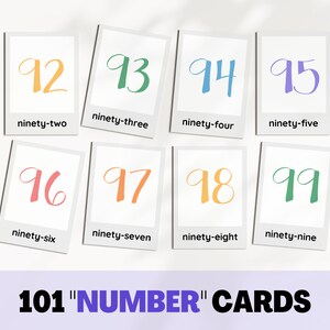 NOMBRE de cartes flash imprimables pour les enfants, matériel d'apprentissage à la maison, matériel Montessori, éducation Montessori, cartes de nomenclature