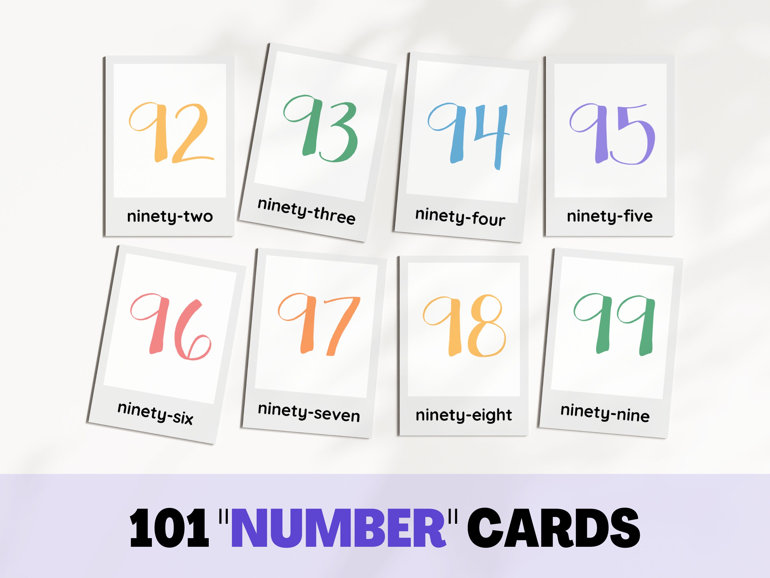 NUMBER Printable Flash Cards for Kids Homeschool Learning Material NUMBER Printable Flash Cards for Kids Homeschool Learning Material