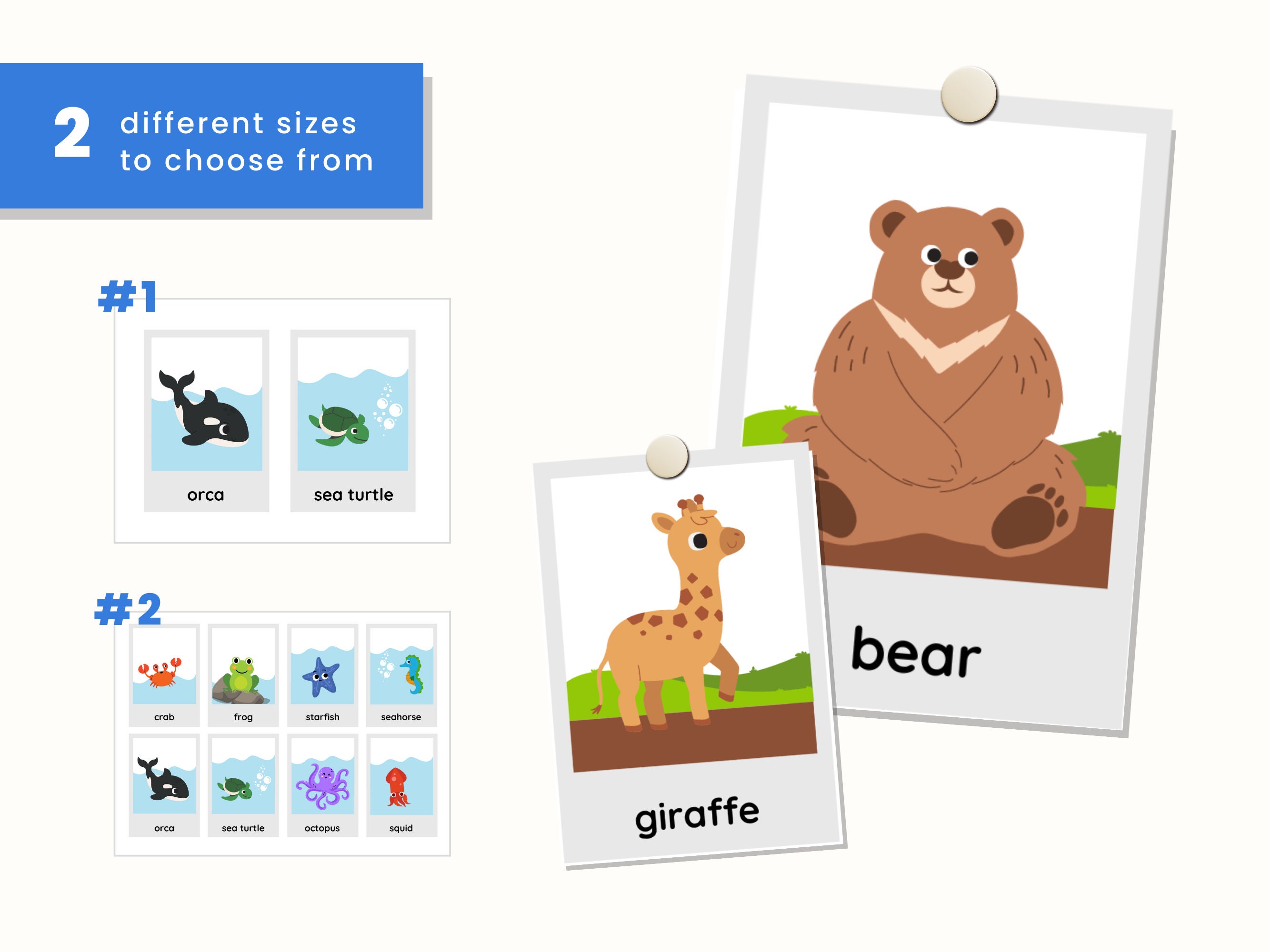 58 Printable ANIMAL Flash Cards for Kids Educational Toy for Etsy Canada