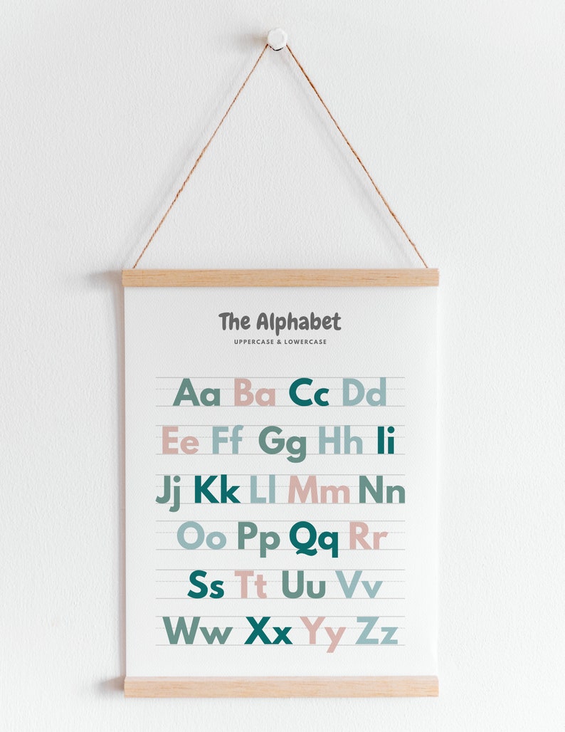 Alphabet ABC Poster - Handwriting Chart - Printable Wall Art ...