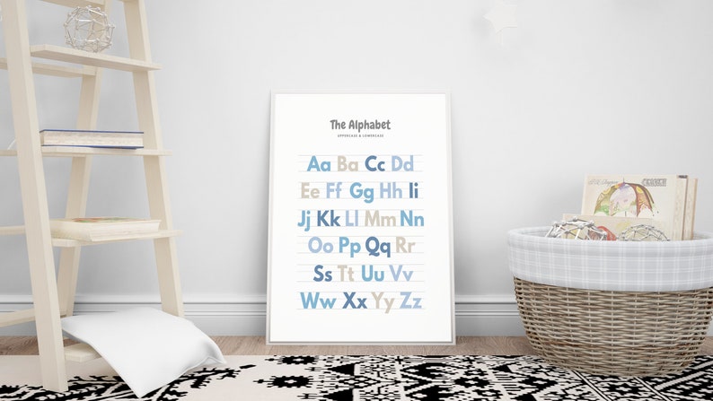 Alphabet ABC Poster - Handwriting Chart - Printable Wall Art ...
