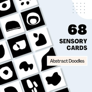 Black & White Baby Sensory Cards - High Contrast Printable Montessori Flashcards for Baby Development, Infant Stimulation - DIGITAL DOWNLOAD