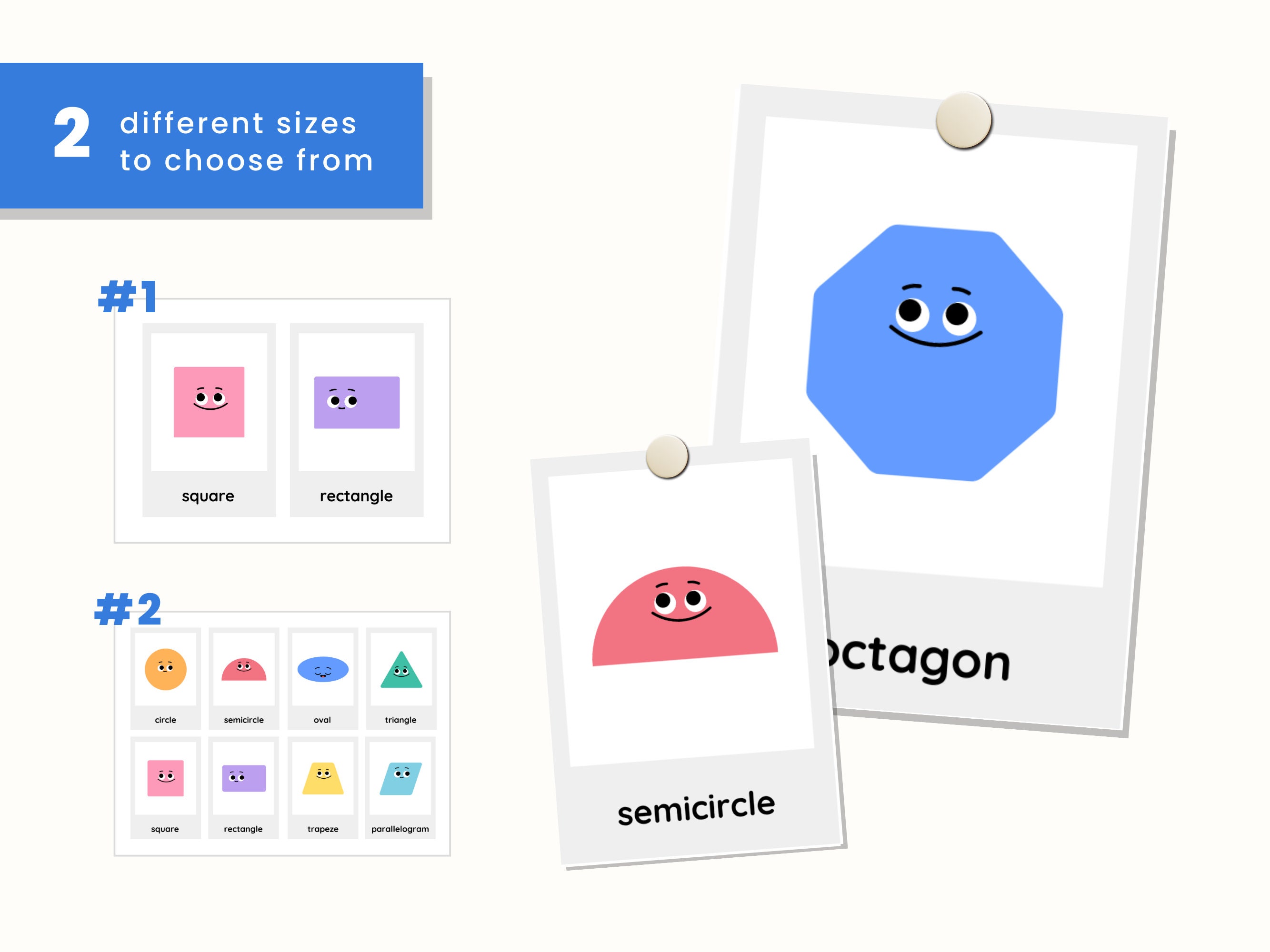 SHAPES Printable Flash Cards for Kids, Homeschool Learning Material ...