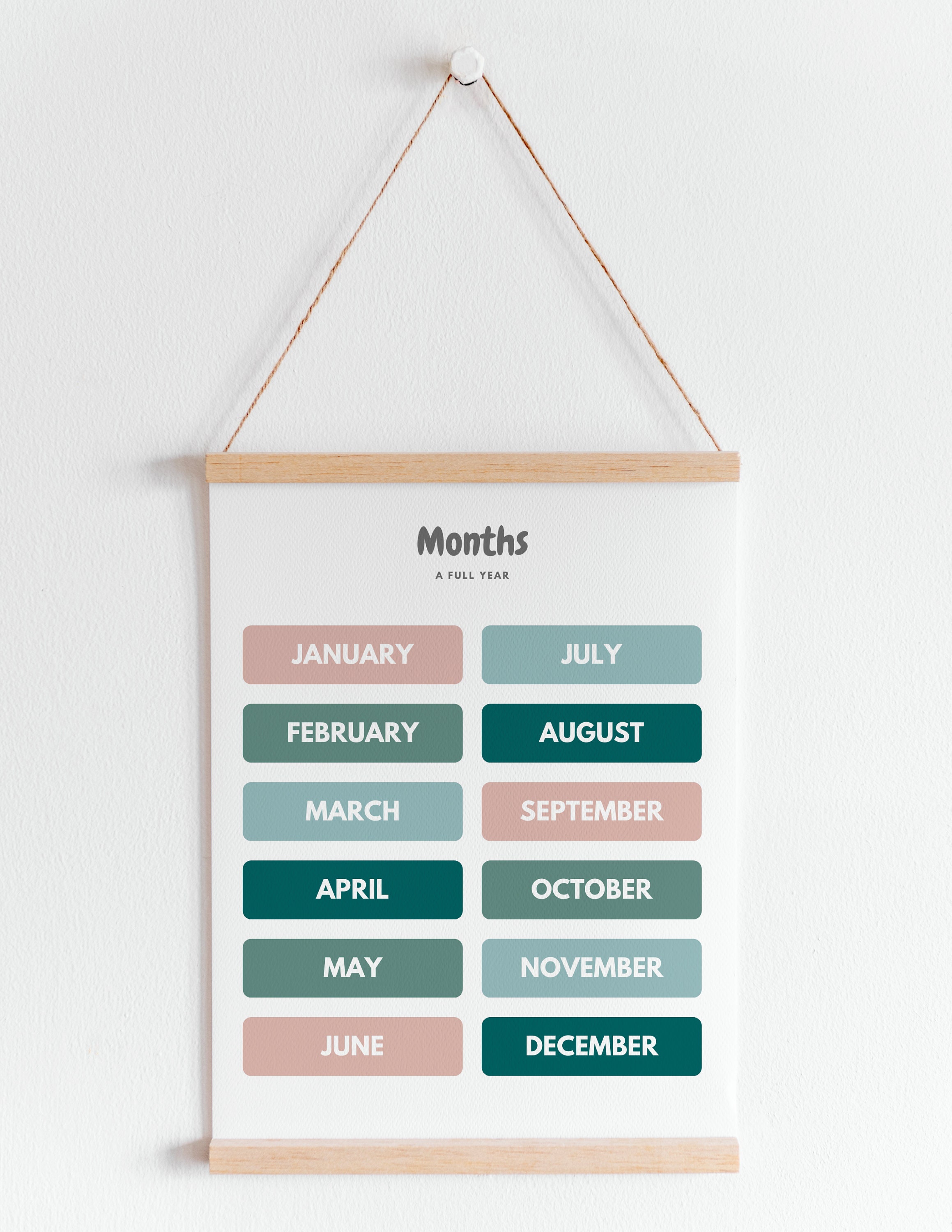 Months of the Year Poster - Printable Wall Art - Educational Prints ...