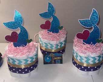 Mermaid Diaper Centerpieces