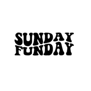 Sonntag Funday gewellte Schrift svg, Football, Sonntag, NFL
