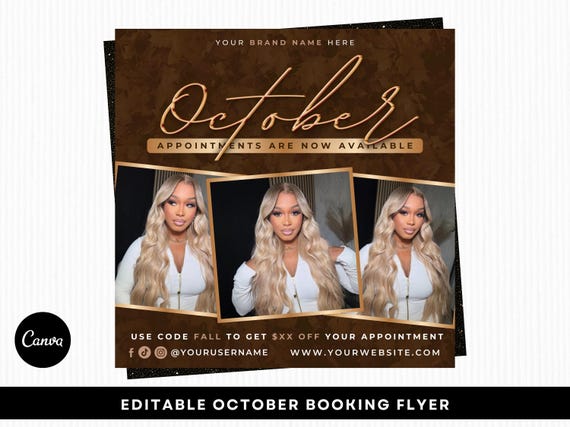 October Booking Flyer: Fall Appointments Editable Canva Template