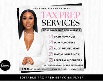 Tax Prep Service Flyer: Editable Canva Template
