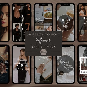 20 Aesthetic Influencer Reel Covers | Instagram Templates | Templates for Canva