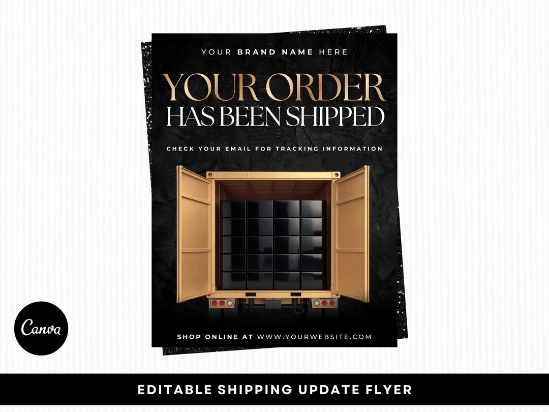 Upgrade Flyers Shipping Update Flyer, All Orders Have Been Shipped Flyer, Lash, Hair ...