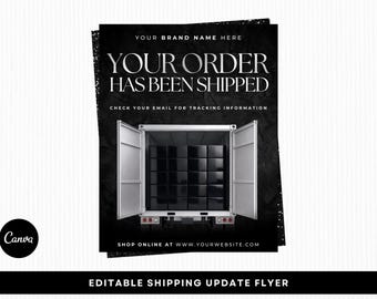 Shipping Update Flyer, All Orders Have Been Shipped Flyer, Lash, Hair Stylist, Bundles, Clothing Boutique Flyer, Editable Canva Template