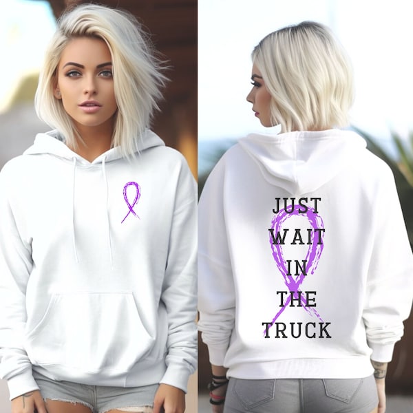 Just Wait in The Truck Hoodie, Domestic Violence Awareness Hoodie, Love Doesnt Hurt Shirt, Dv Survivor, Country Music Top, Purple Ribbon