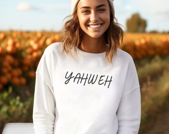 Yahweh Sweatshirt, Christian Sweater, Religious Sweatshirt, Minimal Christian Crewneck, Faith Sweatshirt, Christian Apparel, Jesus Hoodie