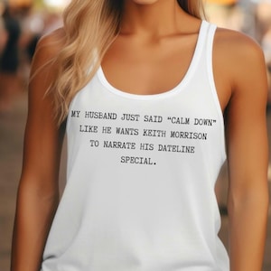 True Crime Women&#39;s Racerback Tank, Funny True Crime Tank Top, Workout Top, Casual Wear, Gift for Her, Summer Fashion
