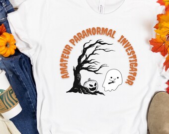 Camiseta de investigador paranormal aficionado, camisa de caza de fantasmas, camisa paranormal, camisa fantasma, regalo de cazador de fantasmas, camisas de Halloween, temporada espeluznante