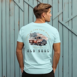 Living In A New World With An Old Soul Rich Men North Of Richmond Tee,Old Soul Shirt America Shirt, Country Music Shirt, Country Music Lyric