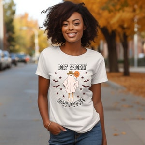 Camiseta Boot Spookin Booooooogie, camiseta de Halloween, Cowboy Halloween, camiseta da temporada assustadora, blusa fantasma fofa, camiseta Western Ghost, Cowboy Ghost imagem 3