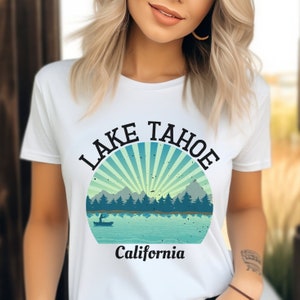 Camiseta de Lake Tahoe, camiseta de Sierra Nevada California, camiseta unisex, camiseta de vacaciones, camiseta de Tahoe, regalo de Lake Tahoe California, camiseta de Tahoe, regalo de Tahoe