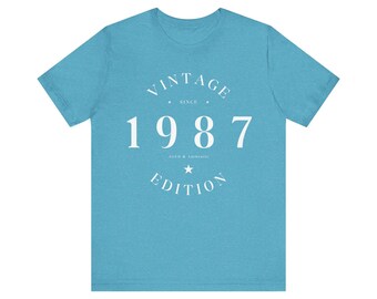 Vintage 1987 Shirt, 1987 Tshirt, 37th Birthday Tee, 1987 Year Shirt, Retro Vintage Style Tee, Gift For Her, Retro 1980s, Cute Shirt for Her