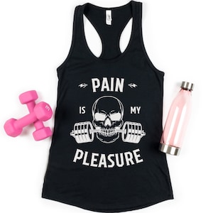 Women&#39;s Workout Tank Top, Gym Racerback Tank Top, Yoga Tank, Gym Attire, Skull Shirt, Fitness Tshirt, Womens Fitness Attire, Cute Gym Tank