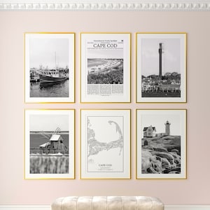 Cape Cod City Prints Set von 6, Cape Cod Schwarz Weiß Poster, Cape Cod Foto Poster, Cape Cod Karte, Massachusetts, USA
