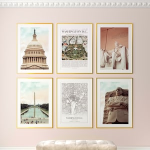 Washington D.C. City Prints, 6er Set, Washington D.C. Fotoposter, Washington D.C. Fotografie, Washington D.C. Karte, USA