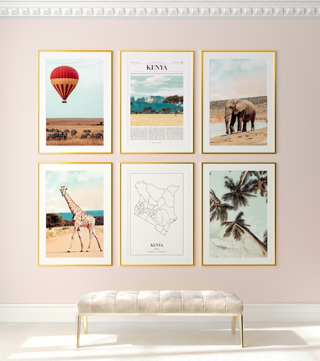 Kenya Prints Set of 6, Kenya Photo Poster, Kenya Photography, Kenya