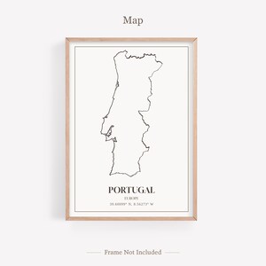 Portugal Prints Set of 6, Portugal Photo Poster, Portugal Photography, Portugal Wall Art, Portugal Map, Portugal One Print - Map