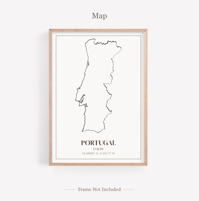 Portugal Prints Set of 6, Portugal Photo Poster, Portugal Photography, Portugal Wall Art, Portugal Map, Portugal One Print - Map