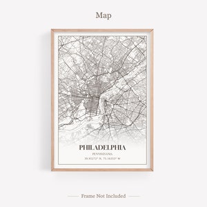 Philadelphia City Prints Set of 6, Philadelphia Photo Poster, Philadelphia Photography, Philadelphia Map, Pennsylvania, United States One Print - Map