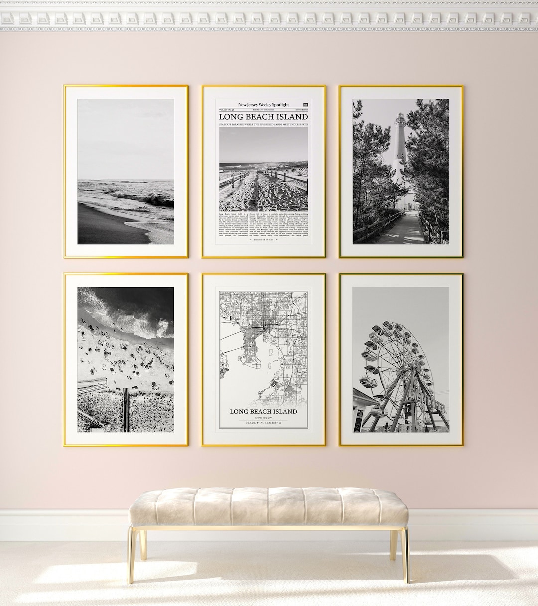 Long Beach Island City Prints Set of 6 Long Beach Island Etsy