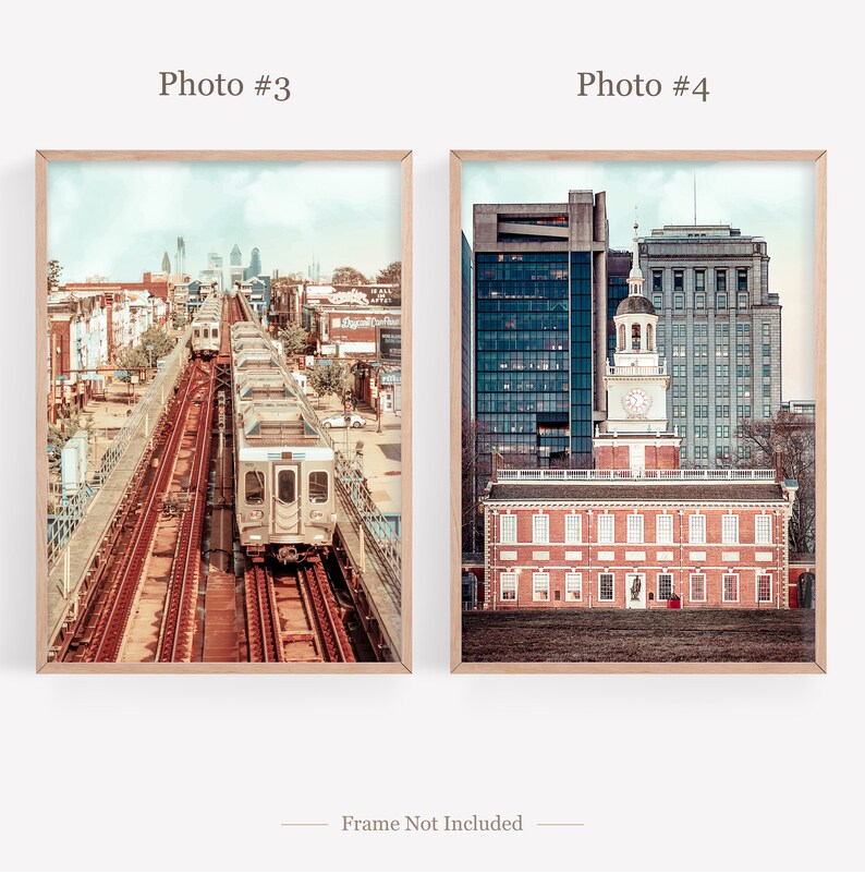 Philadelphia City Prints Set of 6, Philadelphia Photo Poster, Philadelphia Photography, Philadelphia Map, Pennsylvania, United States image 7