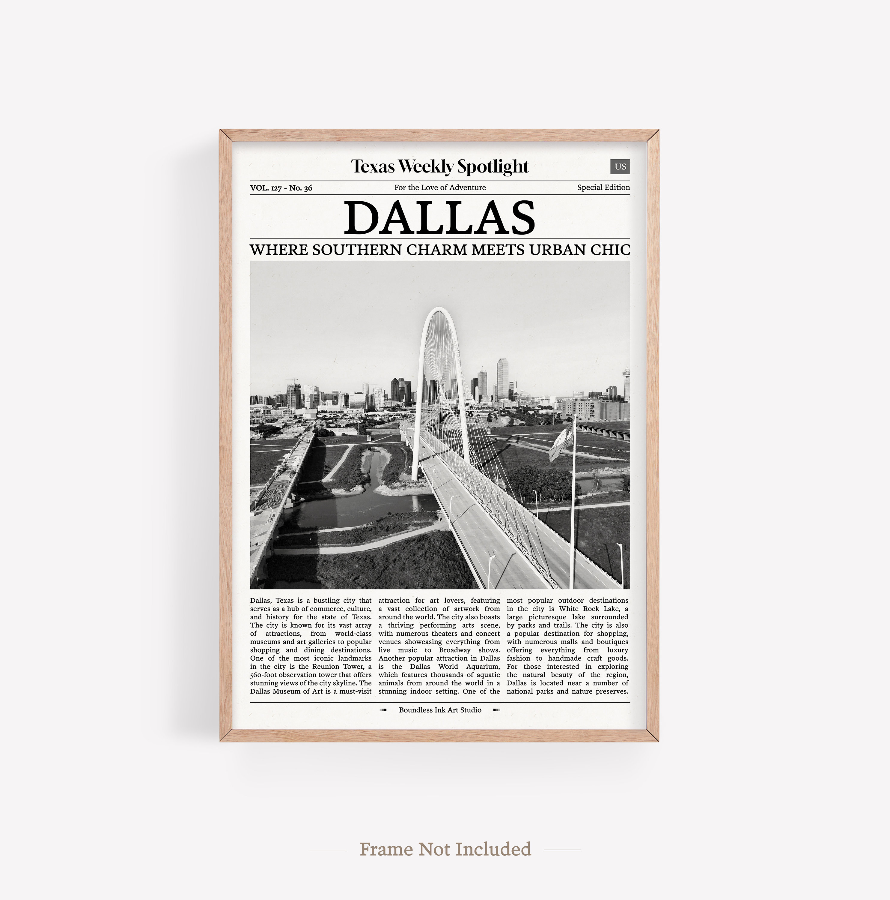 Dallas City Prints Set of 6 Dallas Black and White Prints Etsy