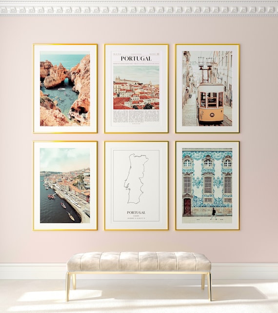 Portugal Prints Set of 6, Portugal Photo Poster, Portugal Photography, Portugal Wall Art, Portugal Map, Portugal