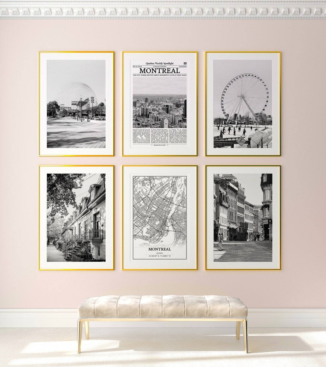 Montreal City Prints Set of 6, Montreal Black and White Prints