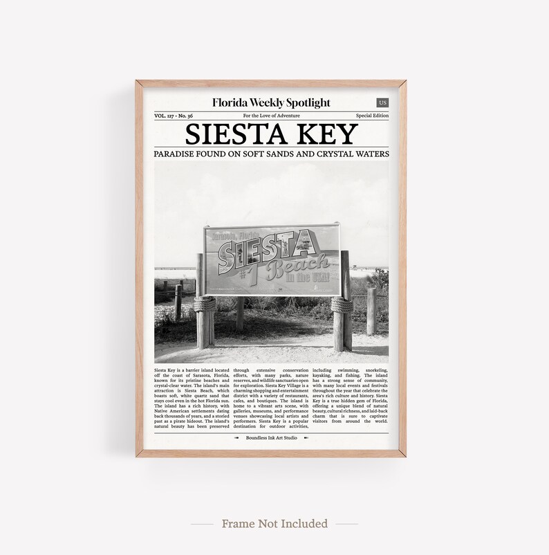 Siesta Key City Prints Set of 6 Siesta Key Black and White Etsy