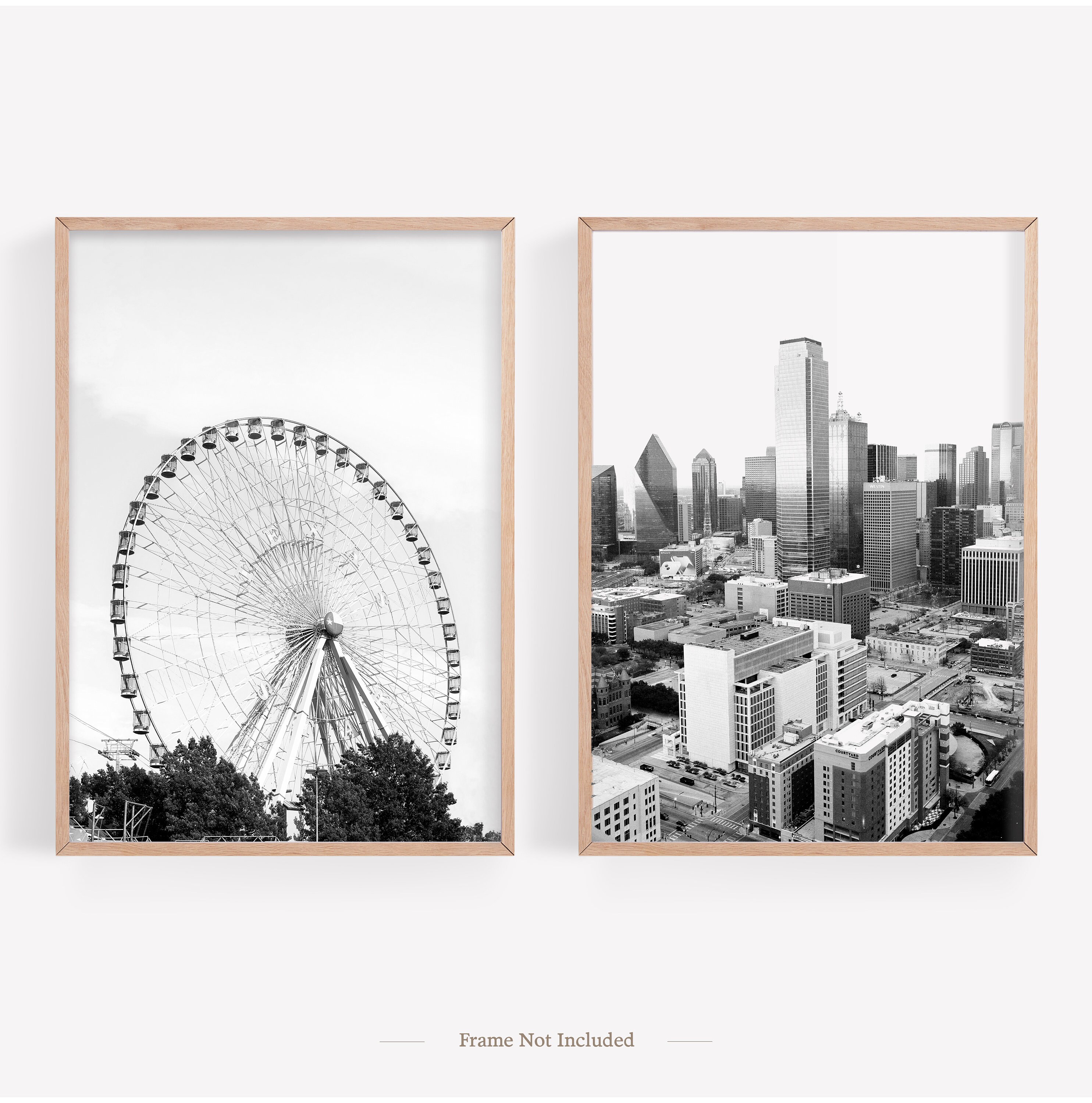 Dallas City Prints Set of 6 Dallas Black and White Prints Etsy