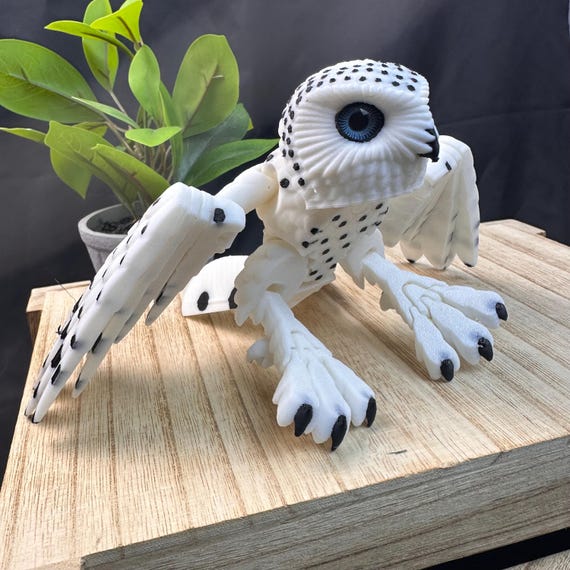 3D Printed Snowy Owl – Articulating Realistic Bird Figure - Etsy