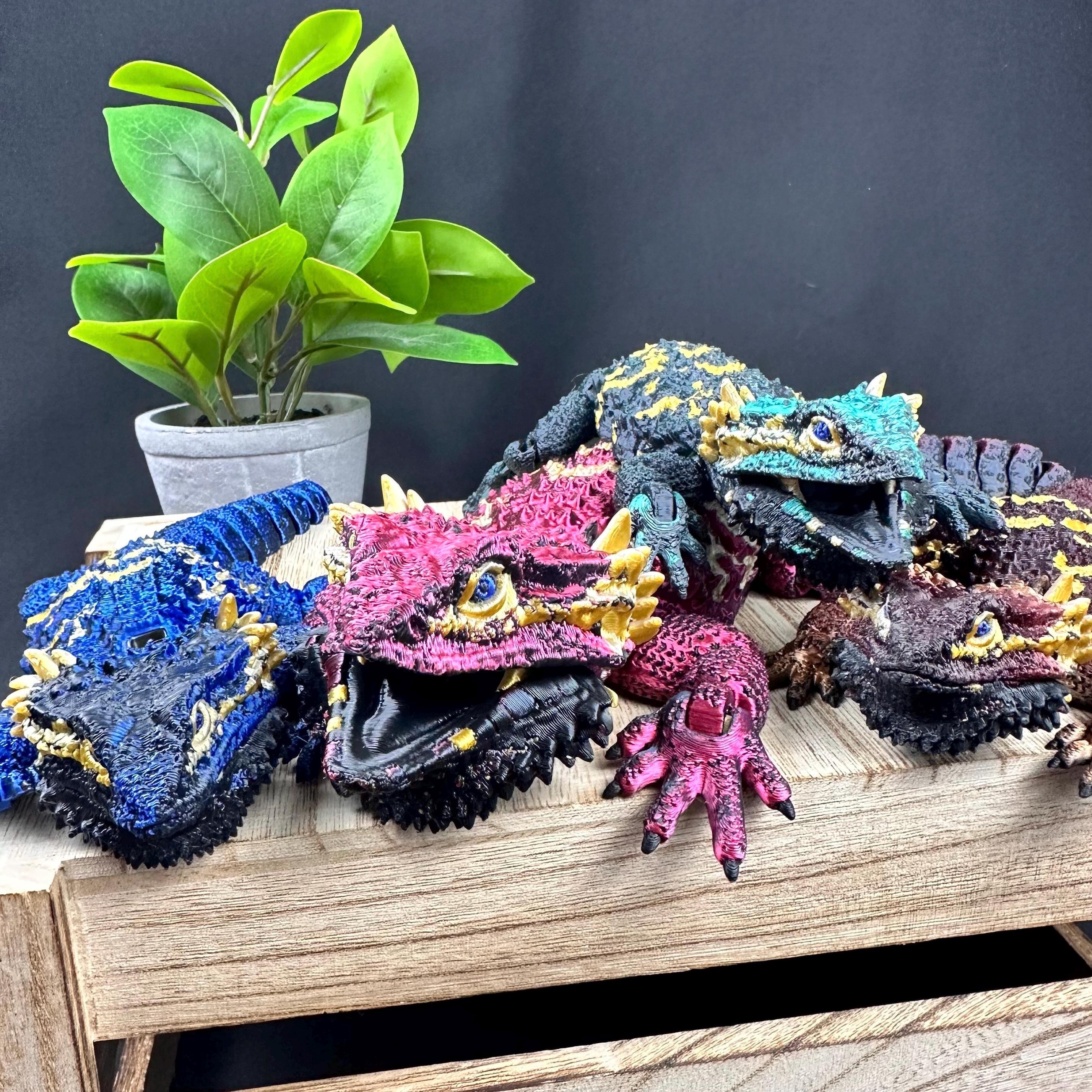 3D Printed Articulating Bearded Dragon: Poseable Lizard Decor